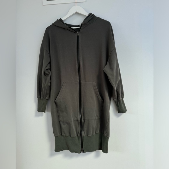 Casual Olive Green Hoodie Dress - Picture 1 of 1